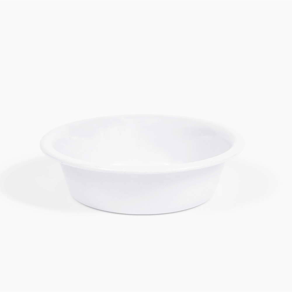 Hiddin Clear Acrylic Double Feeder with White Bowls – 7 in High