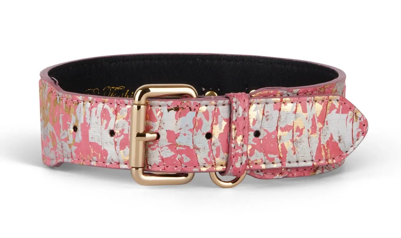 VelvetVogue Snake Collar Pink Gold Iridescent Art Deco by Allysa Payne Beverly Hills