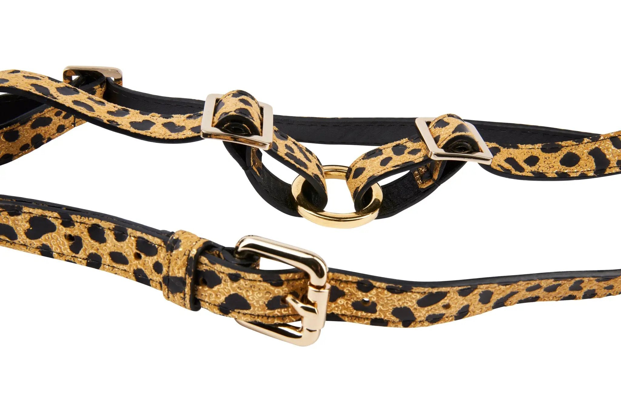 LuxLeopard Italian Leather Harness 30-60 Lbs by Allysa Payne Beverly Hills