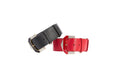 Load image into Gallery viewer, Two-collar set: black and red Italian leather with rhinestone hardware by Allysa Payne Beverly Hills
