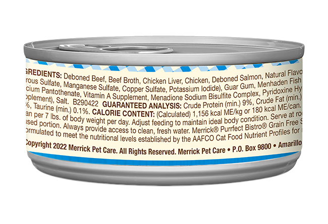 Merrick Surfin and Turfin earlier reverse ingredient label