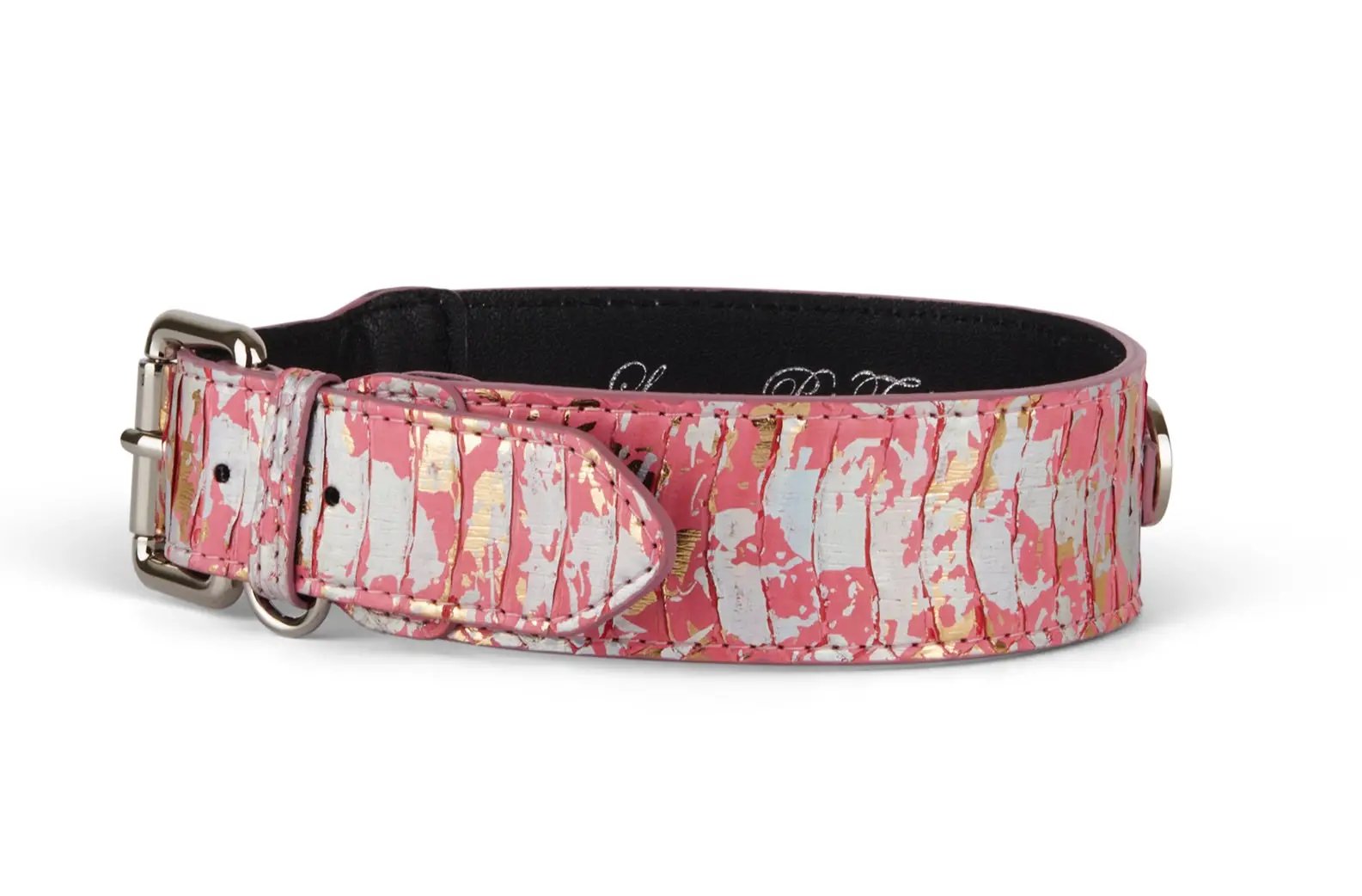 Snake collar by Allysa Payne Beverly Hills, iridescent Art Deco pink/gold/silver custom design