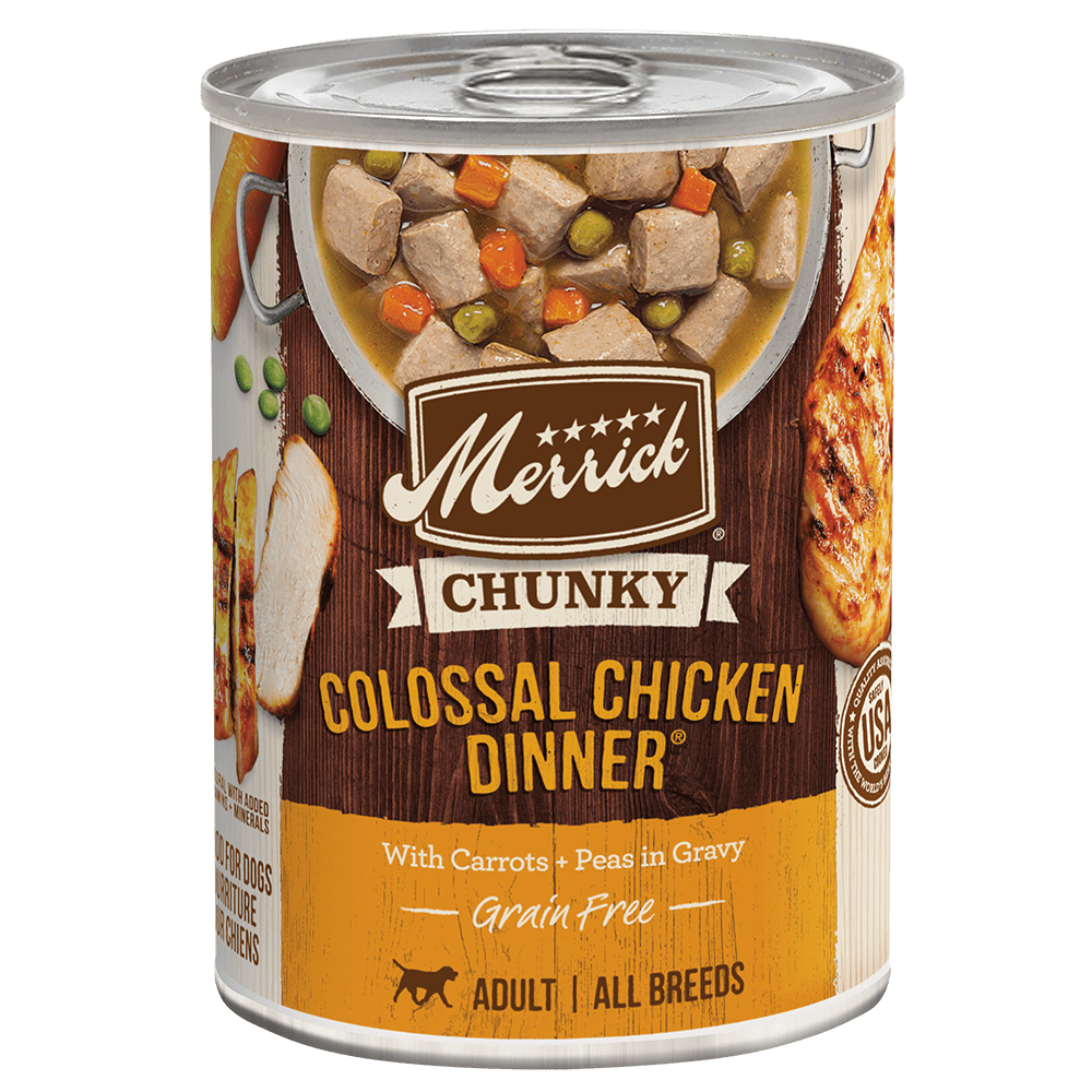 Merrick Chunky Colossal Chicken Dinner can front