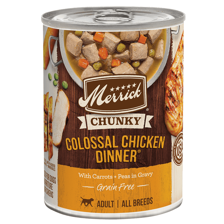 Merrick Chunky Colossal Chicken Dinner can front