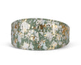 Carica l'immagine nel visualizzatore della galleria, Iridescent Art Deco cuff bracelet, 3 in wide, green, gold and silver finish

