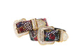 Charger l'image dans la visionneuse de la galerie, Luxury Pet Fashion Floral Mosaic Leather Collar Set by Allysa Payne Beverly Hills
