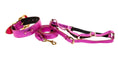 Gallery viewerに画像を読み込む, FurHaven Pink Foil Leather Pet Set With Swarovski Crystals by Allysa Payne Beverly Hills
