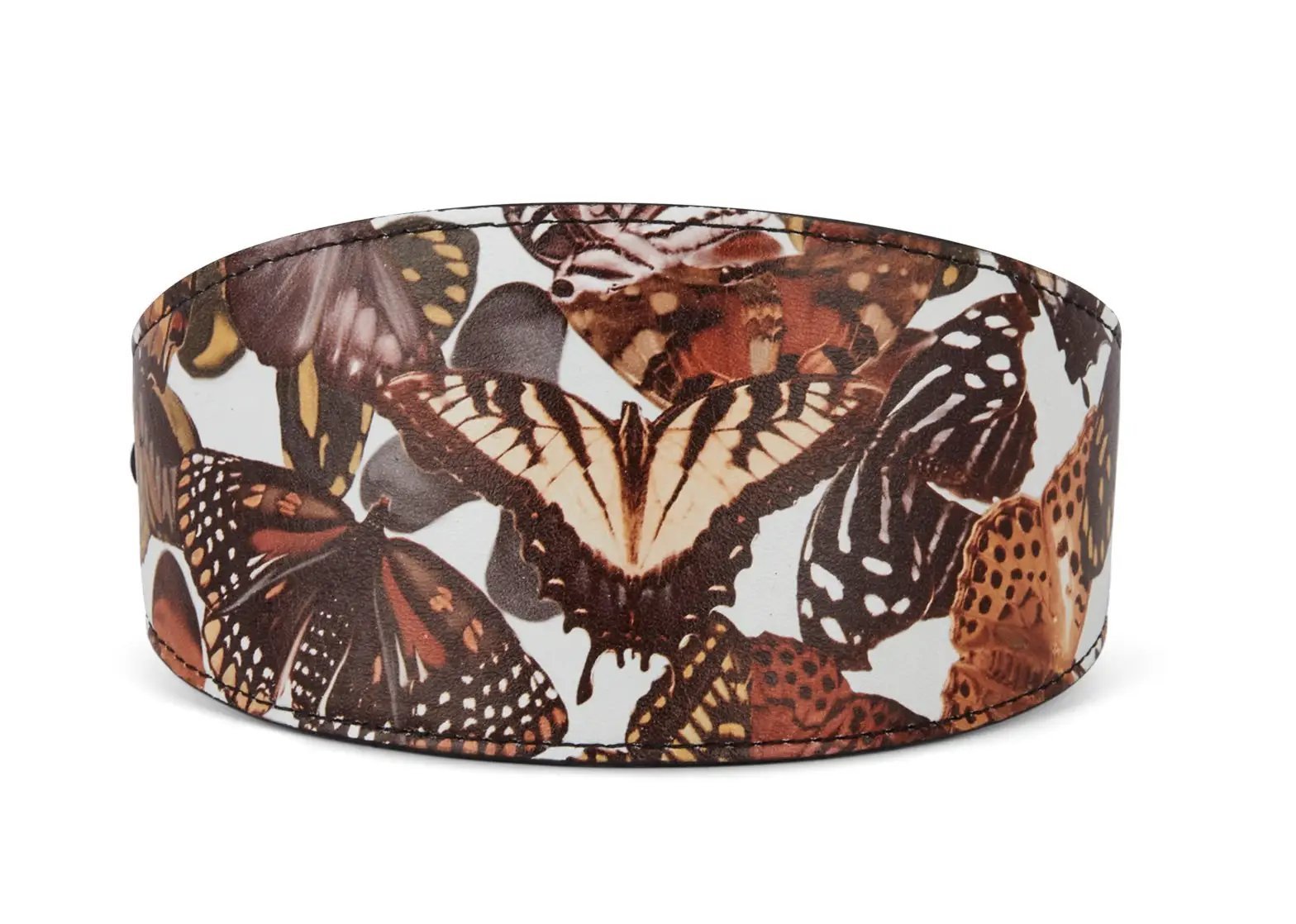 Elysian Butterfly Print Italian Leather Collar by Allysa Payne Beverly Hills