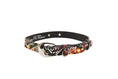Bild in Galerie-Betrachter laden, Floral skull snake print Italian leather collar with silver oval hardware by Allysa Payne Beverly Hills
