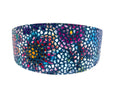 Load image into Gallery viewer, Collar: Dark midnight blue floral mosaic Italian leather, 3-inch wide, Allysa Payne Beverly Hills
