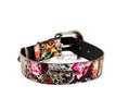 Load image into Gallery viewer, Collar floral skull-snake print Italian leather with Swarovski crystal hardware by Allysa Payne Beverly Hills
