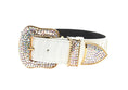 Load image into Gallery viewer, Matte white snake collar set of 2 with crystal-studded gold-tone hardware
