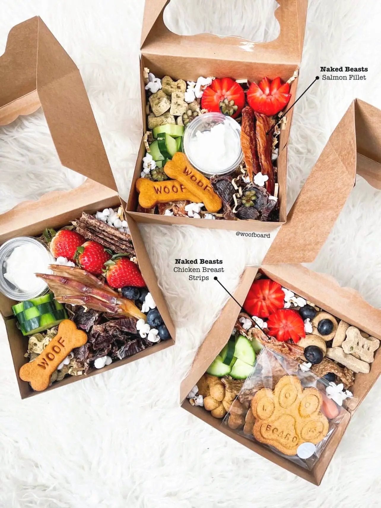Salmon Fillet dog treat by Naked Beasts in a gift box assortment