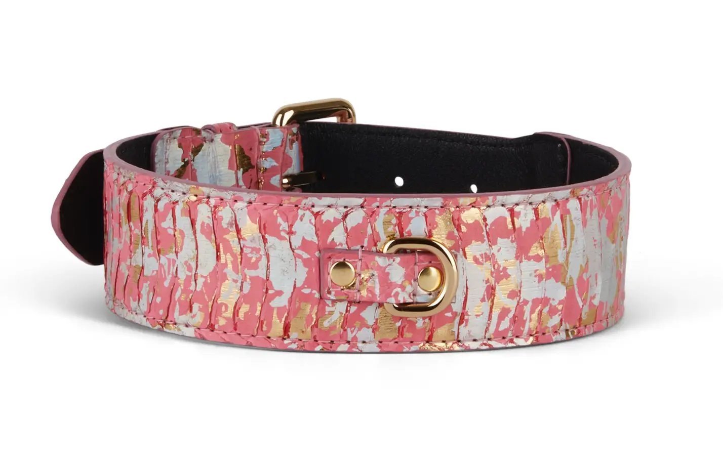 VelvetVogue Snake Collar Pink Gold Iridescent Art Deco by Allysa Payne Beverly Hills