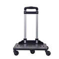 Load image into Gallery viewer, Mr. Peanut's Pet Carrier Luggage Cart with silver rails, black base, spinner wheels

