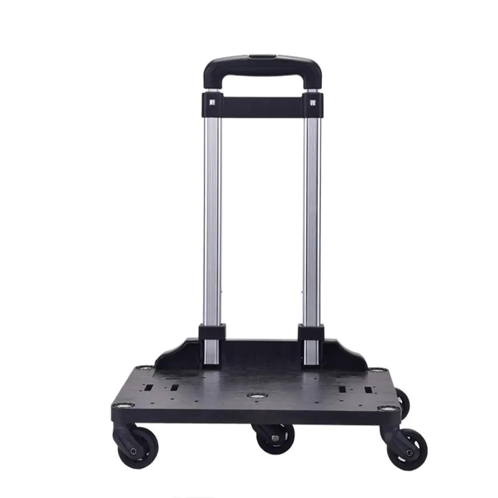 Mr. Peanut's Pet Carrier Luggage Cart with silver rails, black base, spinner wheels