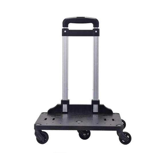 Mr. Peanut's Pet Carrier Luggage Cart with silver rails, black base, spinner wheels
