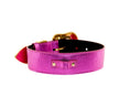 Cargar la imagen en la vista de la galería, Luna Pet Pink Foil Leather Swarovski Collar by Allysa Payne Beverly Hills
