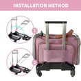 Load image into Gallery viewer, Mr. Peanut's Pet Carrier/Luggage Bag spinner wheelbase luggage cart with pink-purple fabric bag
