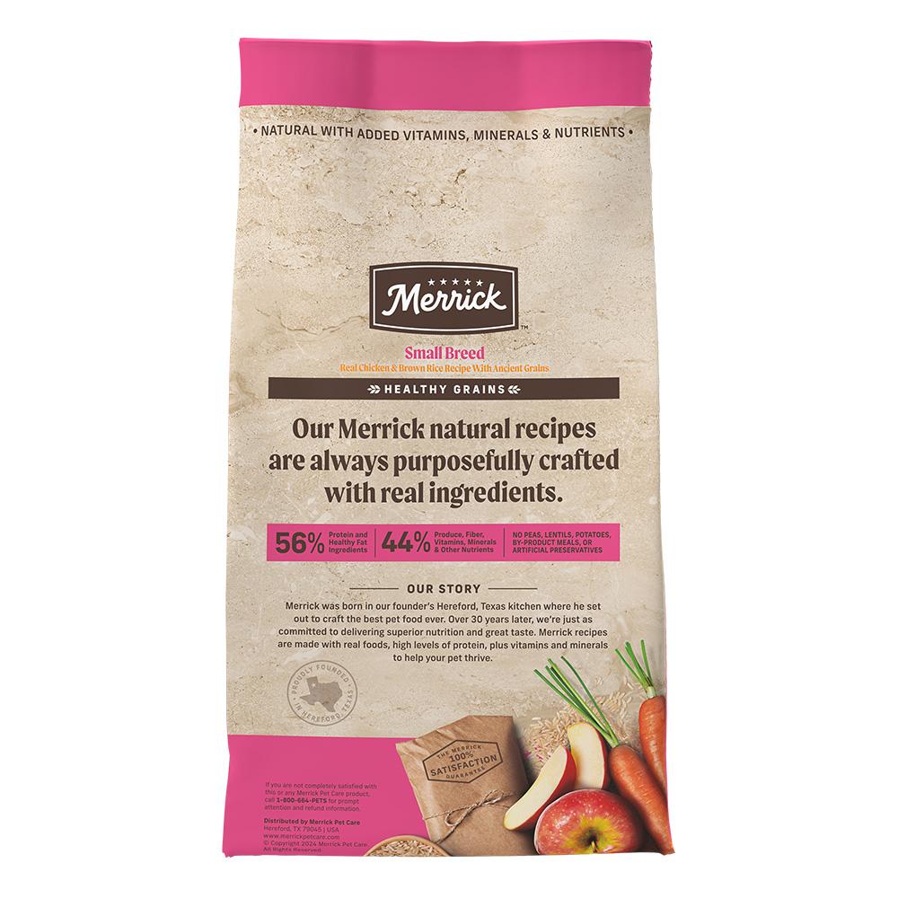 Merrick Healthy Grains Small Breed bag reverse