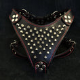 Load image into Gallery viewer, Bestia Dog Gear Genuine Studded Leather Harness Black Small Medium Size by Bestia Dog Gear
