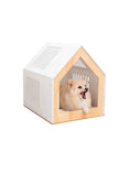 Load image into Gallery viewer, Neutral Natural Material Small Indoor Dog House Secure Pet Retreat Fits Any Home Decor Private Sanctuary Space by Enjoy The Wood
