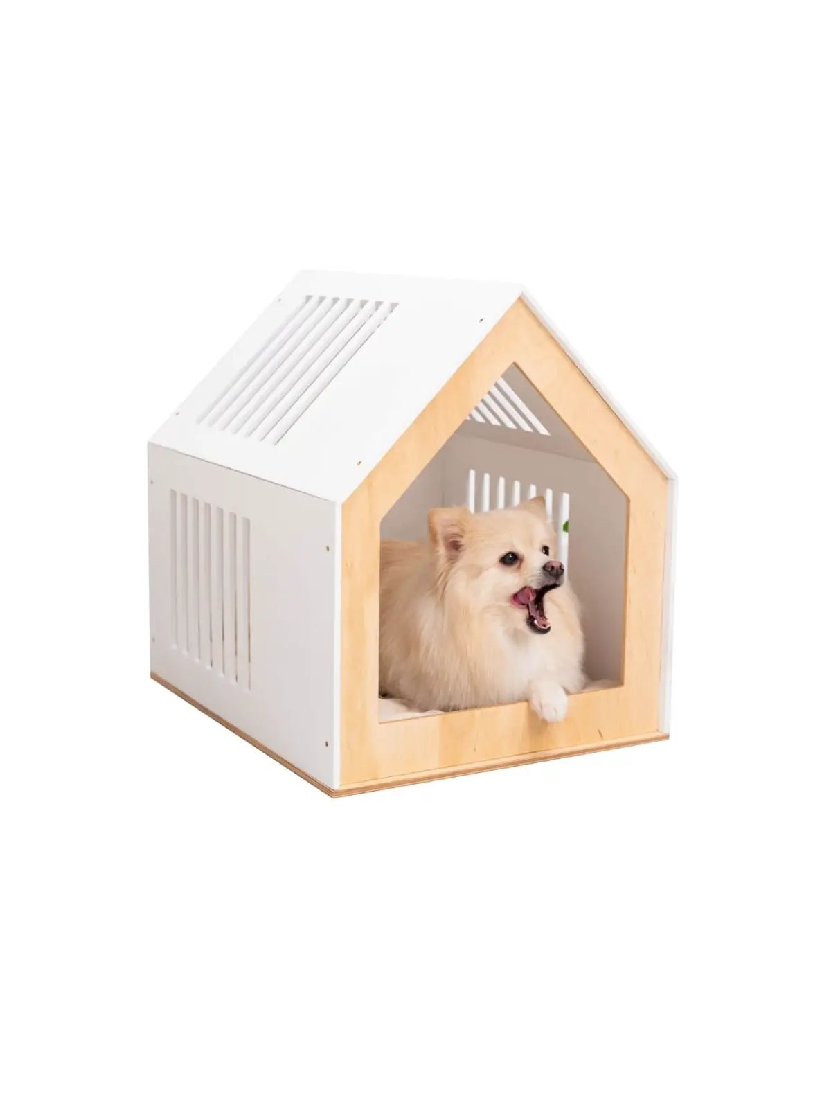 Neutral Natural Material Small Indoor Dog House Secure Pet Retreat Fits Any Home Decor Private Sanctuary Space by Enjoy The Wood