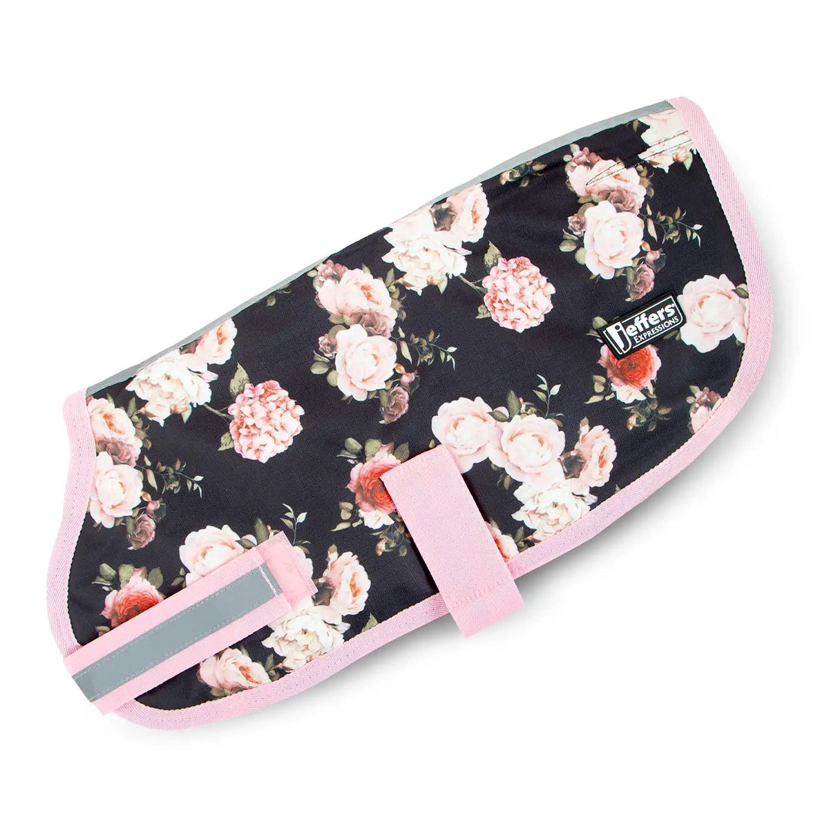 Dog coat Jeffers Expressions floral print 600D waterproof ripstop with pink trim