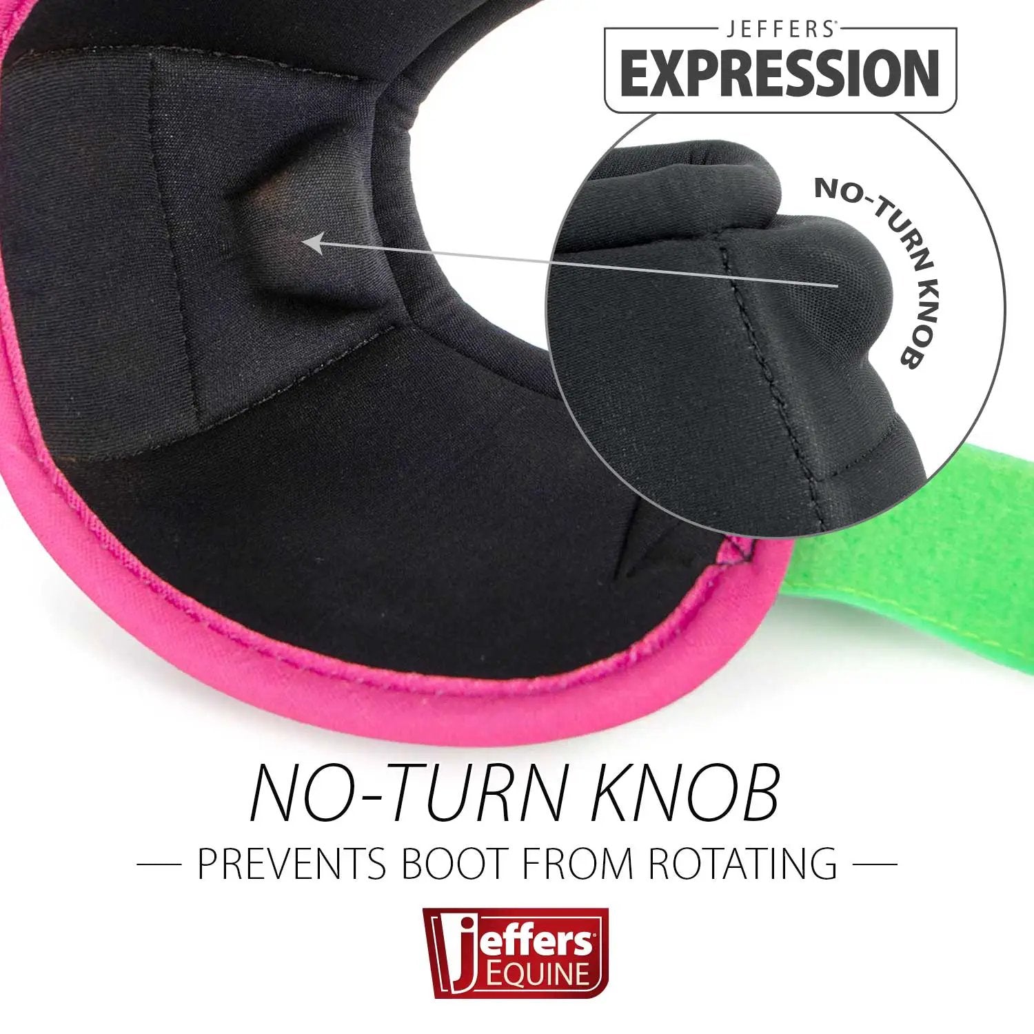 Jeffers Expression No-Turn Bell Boots for Horses, nylon pair with pink trim