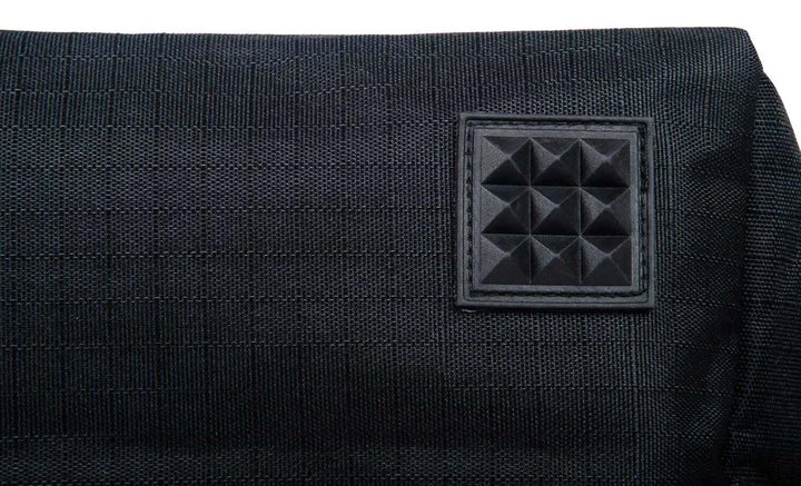Jeffers Expression Deluxe Horse Grooming Bag, black fabric with square stud patch, adjustable strap