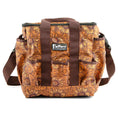 Load image into Gallery viewer, Jeffers Expressions Deluxe horse grooming bag with adjustable strap in orange-brown floral fabric
