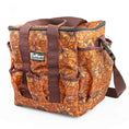 Load image into Gallery viewer, Jeffers Expression Deluxe Horse Grooming Bag in orange-brown floral fabric with adjustable strap and multiple pockets
