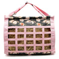 Load image into Gallery viewer, Jeffers Expression Extend-Feed Hay Bag for horses and livestock, pink lattice bag with floral top panel

