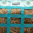 Load image into Gallery viewer, Jeffers Expression Extend-Feed Hay Bag for Horses & Livestock with teal webbing
