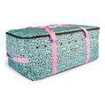 Bild in Galerie-Betrachter laden, Jeffers Expression Full Hay Bale Tote Bag, turquoise with pink leopard print and pink straps.
