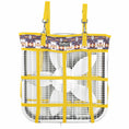 Load image into Gallery viewer, Jeffers Expression Horse Fan Bag with yellow straps and patterned top band encasing a metal mesh fan
