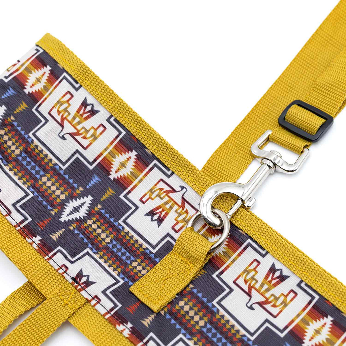 Jeffers Expression Horse Fan Bag with yellow webbing straps and patterned fabric.