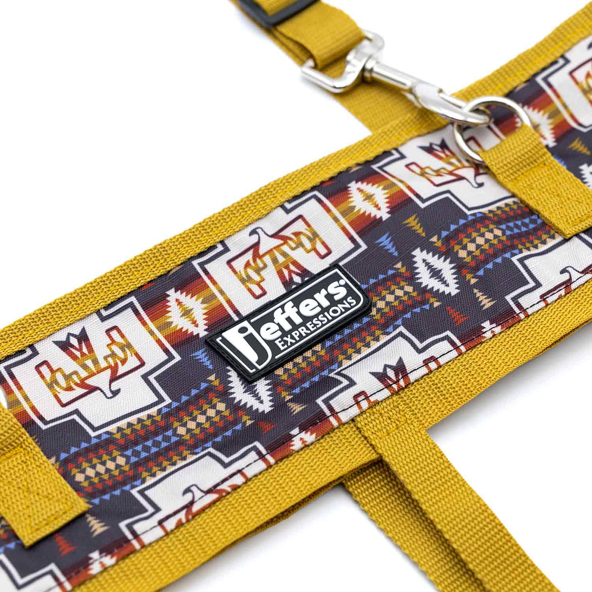 Jeffers Expression Horse Fan Bag with yellow webbing straps and geometric patterned fabric