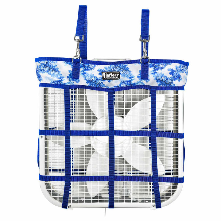 Jeffers Expressions Horse Fan Bag with blue straps and blue tie-dye top.