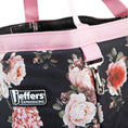 Load image into Gallery viewer, Jeffers Expressions horse grooming tote, navy floral bag with pink handles
