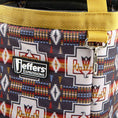 Load image into Gallery viewer, Jeffers Expressions horse grooming tote with yellow strap and geometric print.
