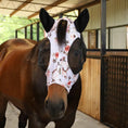 Bild in Galerie-Betrachter laden, Jeffers Expression Lycra Horse Fly Mask with Ears in white floral pattern
