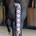 Load image into Gallery viewer, Jeffers Expression Lycra Horse Tail Bag, 24-inch long, navy with white and orange geometric print
