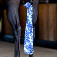 Load image into Gallery viewer, Jeffers Expression Lycra horse tail bag, blue and white pattern, 24 inches long
