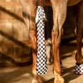 Load image into Gallery viewer, Jeffers Expression Lycra Horse Tail Bag, 24 inches long, black-and-white checkered fabric.
