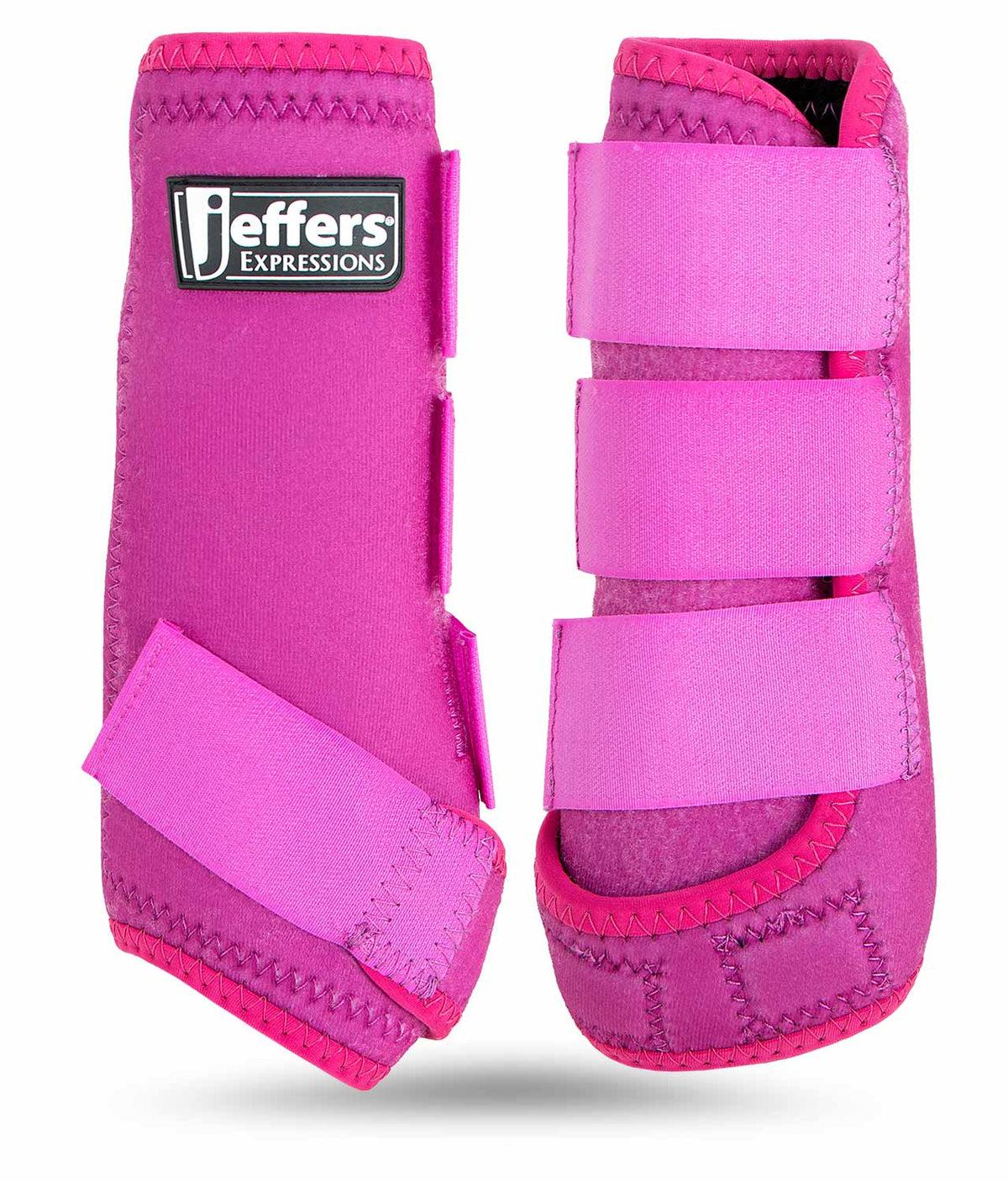 Jeffers Expressions neon pink horse boots with Velcro straps (pair)