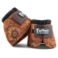 Bild in Galerie-Betrachter laden, Jeffers Expression No-Turn horse bell boots, nylon, orange floral pattern pair
