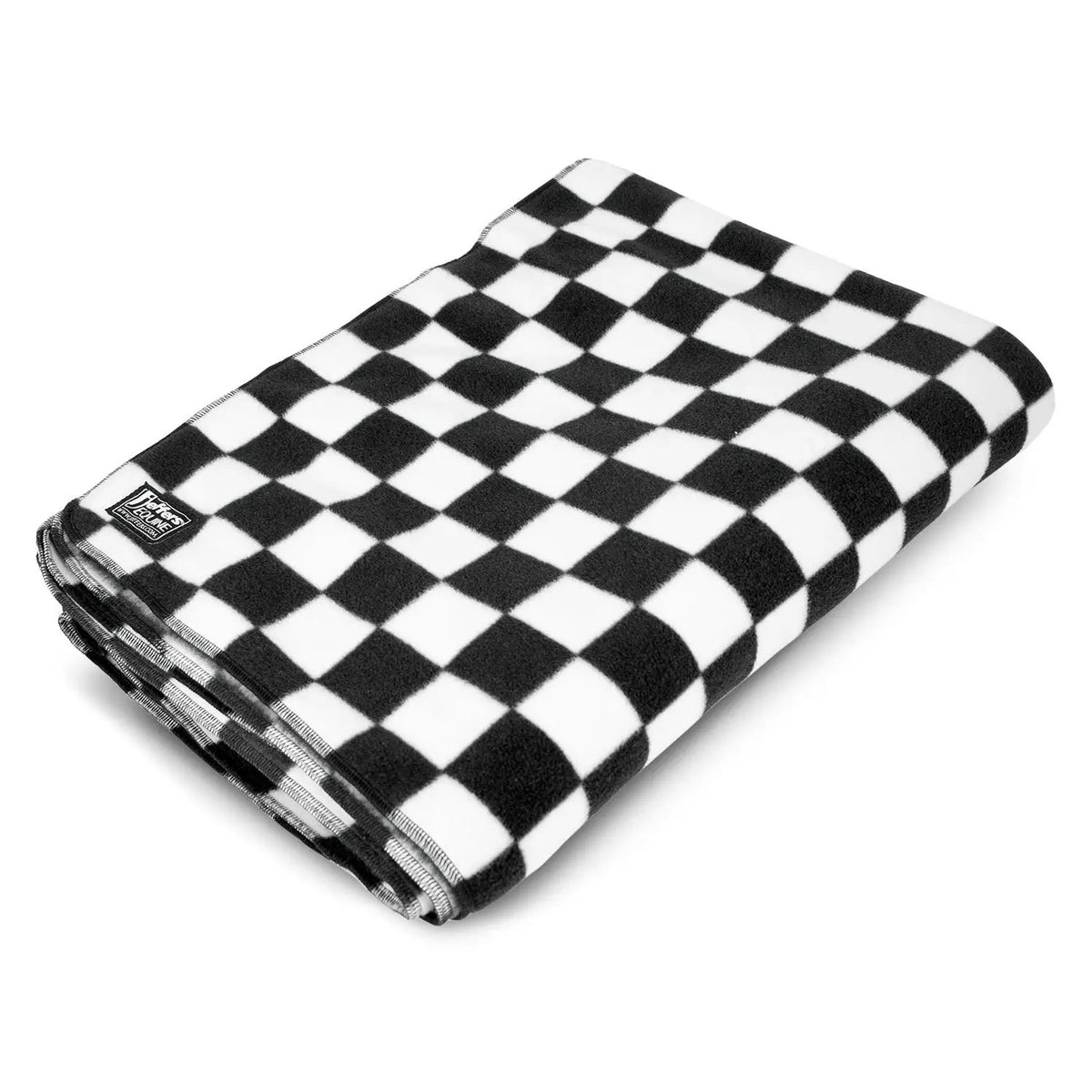 Jeffers Expression Oversized Fleece Throw Blanket, black and white checkered pattern