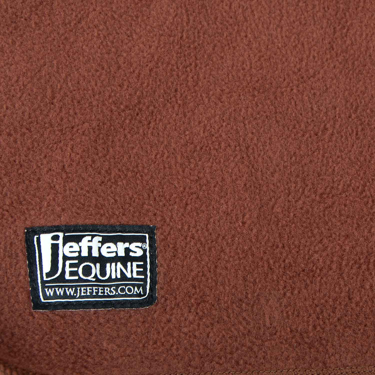 Jeffers Expression Oversized Fleece Throw Blanket, brown fleece with Jeffers Equine logo patch