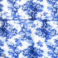 Load image into Gallery viewer, Jeffers Expression Oversized Fleece Throw Blanket in blue and white toile print with Jeffers label
